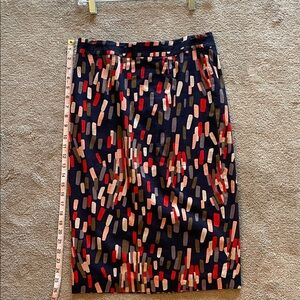 Boden Navy and Pink Multicolor Pencil Skirt 6 Long